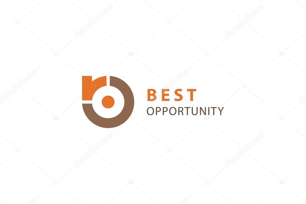 Letter B and O best opportunity simple and modern creative orange color technological logo