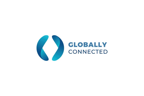 Buchstabe Blaue Farbe Global Verbundenes Logo — Stockvektor