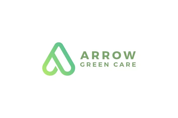Γράμμα Ένα Πράσινο Χρώμα Βέλος Φυσικό Ελάχιστο Επιχειρηματικό Λογότυπο — Διανυσματικό Αρχείο