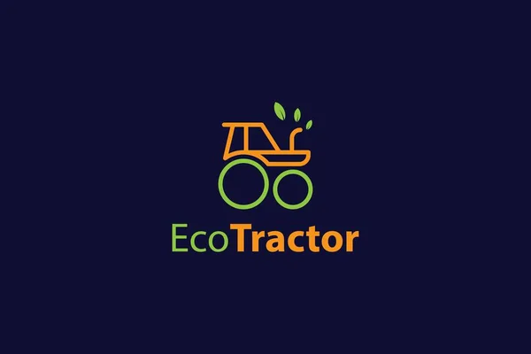 Umweltfreundlicher Traktor Mit Naturpflege Logo — Stockvektor