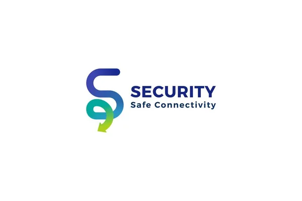 手紙Sセキュリティ安全な接続スパイラル矢印技術ビジネスロゴ — ストックベクタ