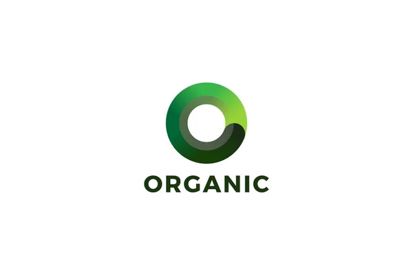 Лист Зеленого Кольору Органічна Переробка Абстрактний Дизайн Логотипу — стоковий вектор