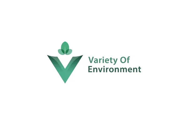 Letter Green Ecological Leaf Logo — Stock Vector