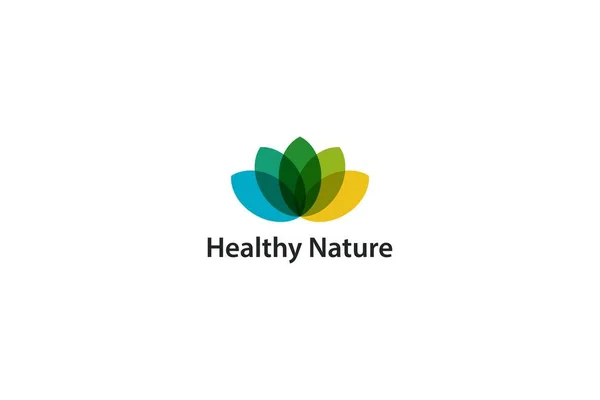 Bunte Blätter Gesunde Natur Umweltfreundliches Logo — Stockvektor