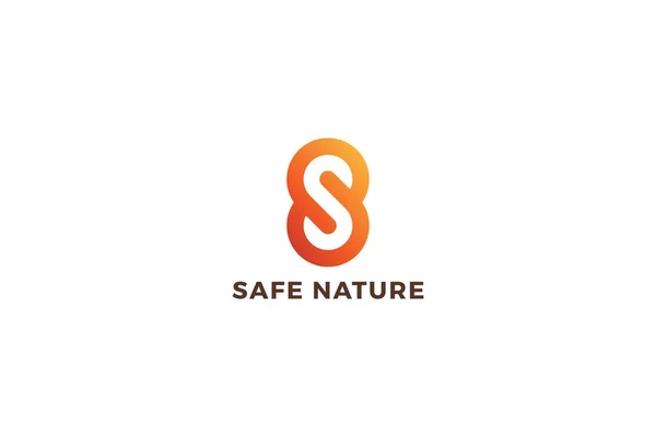 Buchstabe Orange Farbe Einfach Modern Sicher Natur Ökologisches Freund Logo — Stockvektor