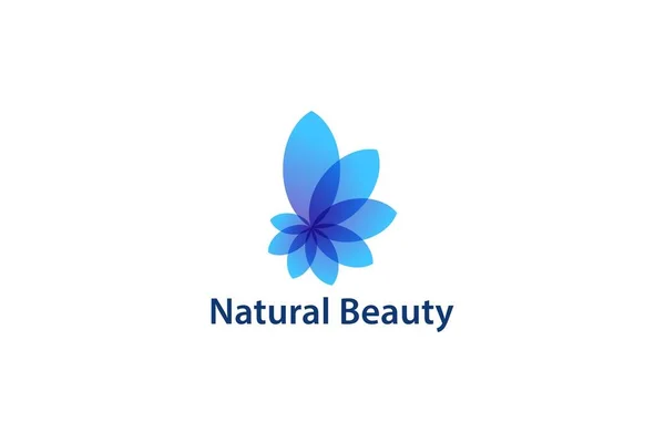 Blue Colour Natural Beauty Abstract Floral Design Business Logo — Stock Vector