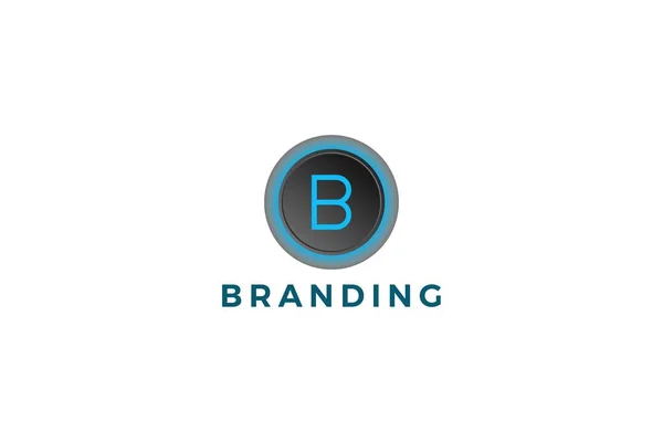 Lettera Blu Colore Business Logo Design — Vettoriale Stock