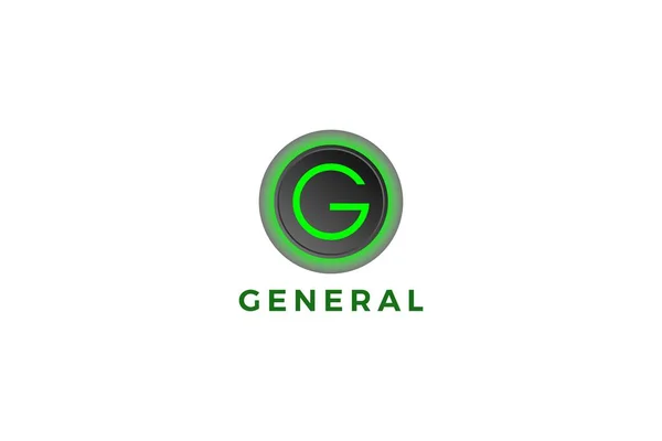Carta Brilhante Logotipo Empresa Verde — Vetor de Stock