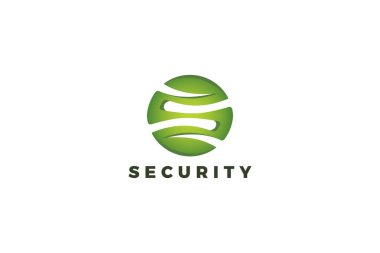 Güvenli yaşam harfi S yaprağı logosu