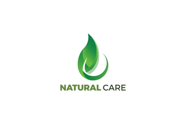 Grüne Farbe Natürliches Blatt Logo — Stockvektor