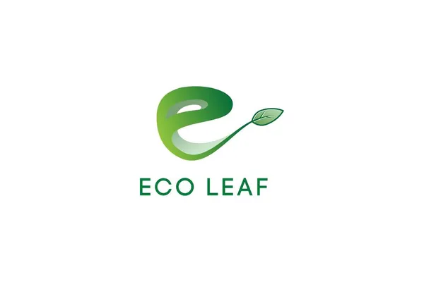 Буква Leaf Экологичный Логотип — стоковый вектор