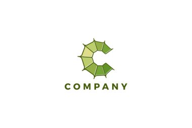 C harfi örümcek ağı narenciye logosu tasarımı