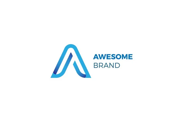 Carta Azul Logotipo Negócio Criativo — Vetor de Stock
