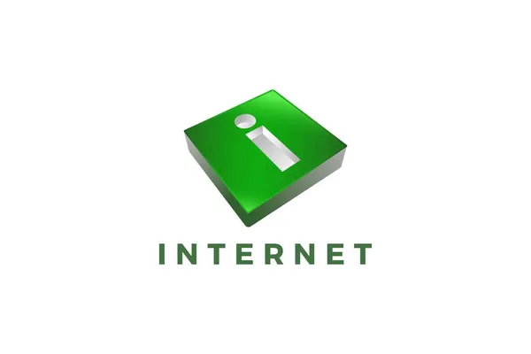 Letter Internet Software Zelené Logo Společnosti — Stockový vektor