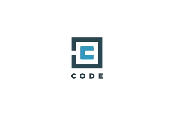 Lettre Code Bloc Technologie Logo Design — Image vectorielle