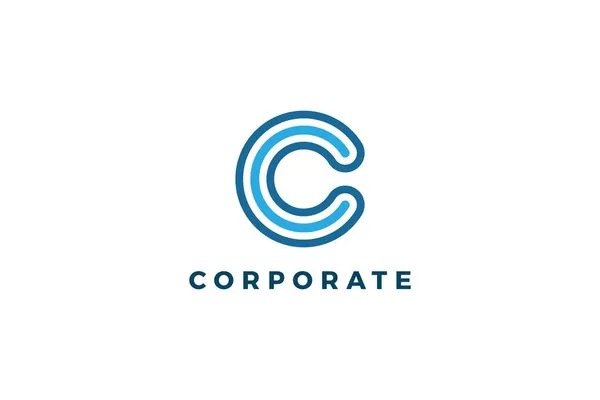 Buchstabe Blaue Farbe Corporate Logo Design — Stockvektor