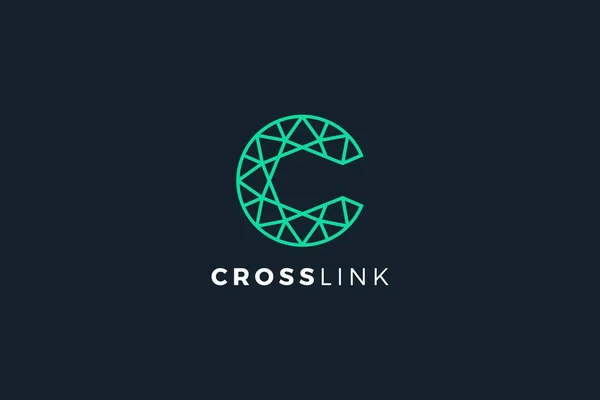 Letra Logo Conexión Crosslink Red Para Empresa — Archivo Imágenes Vectoriales