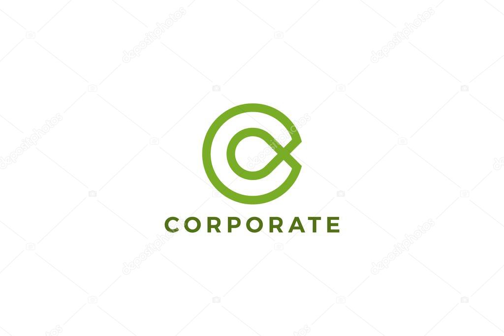Letter C green color eco friendly simple, minimal and creative business logo