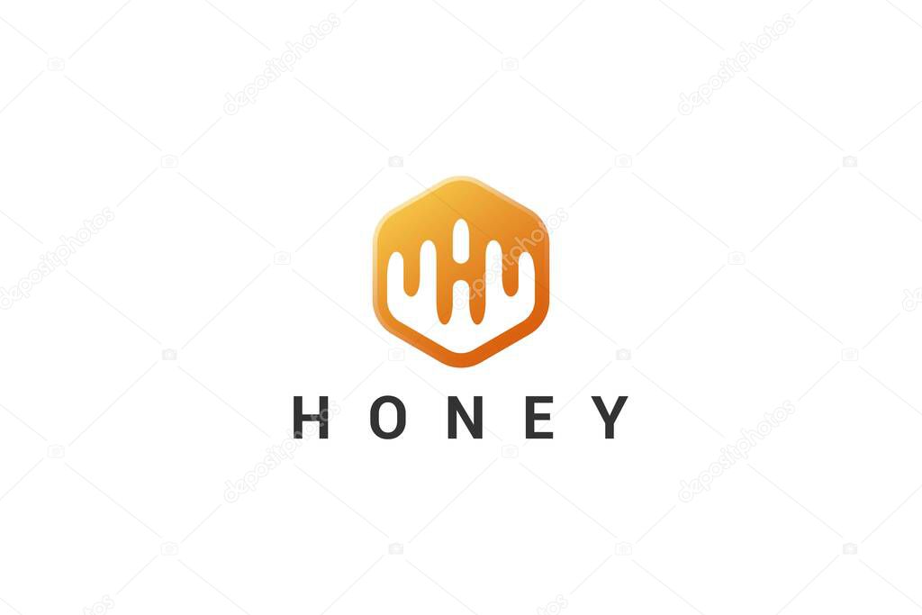 Letter H creative honey logo