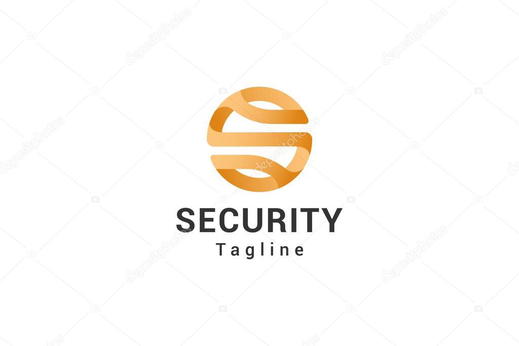 Letter s creative 3d yellow colour security logo