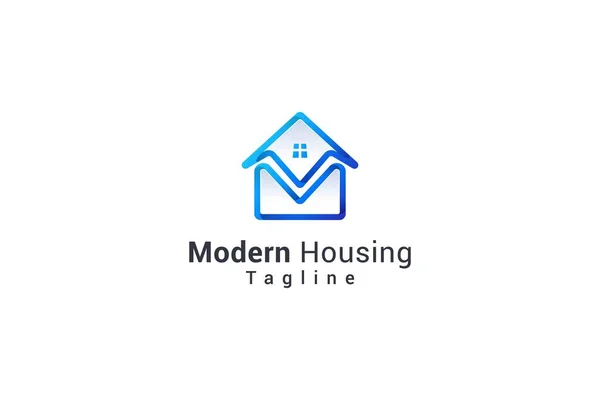 Letra Creativa Casa Moderna Logotipo Único — Vector de stock