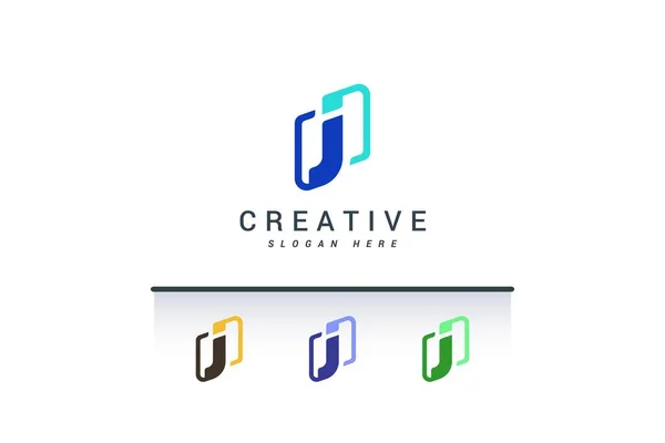 Buchstabe Kreative Einfache Flache Logo — Stockvektor