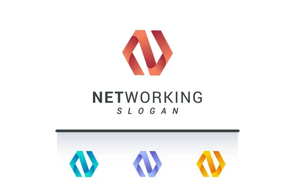 Letter Hexagonaal Technologisch Logo — Stockvector