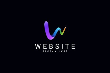 W harfi modern teknoloji logosu