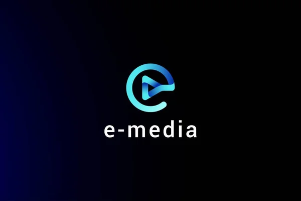 Letter Elektronické Média Moderní Logo — Stockový vektor