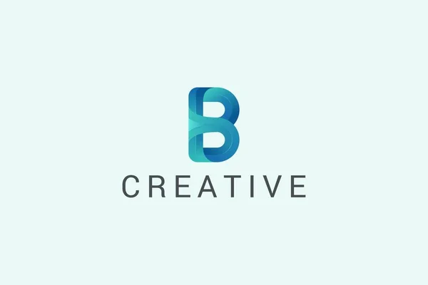 Carta Criativo Azul Cor Logotipo Tecnológico — Vetor de Stock
