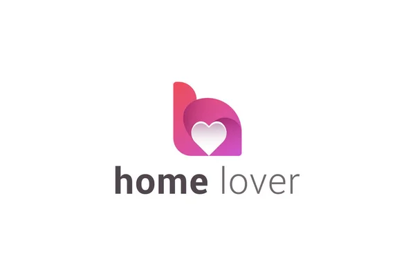 List Twórczy Love Logo — Wektor stockowy