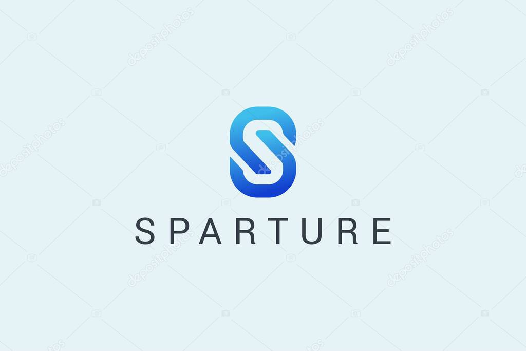 Letter s creative modern simple Blue gradient colour logo