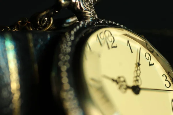 Antique pocket watch extreme close up