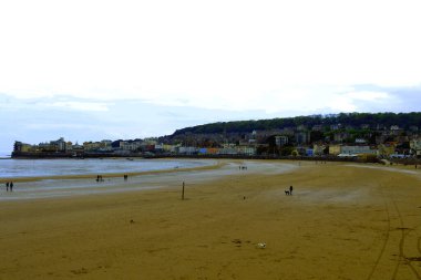 Weston Süper Mare Sahili 'nin kuzey ucundaki manzara.