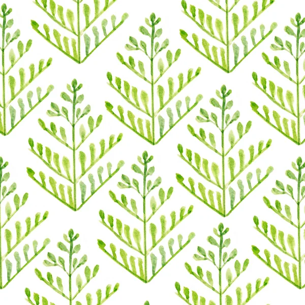 Gren Leaves Abstract Pattern White Background — Stock Photo, Image