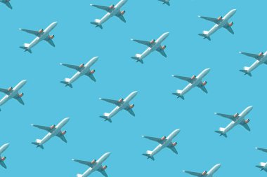 Mavi arkaplanda uçak deseni