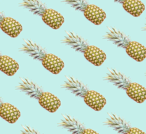 Modèle Ananas Sur Fond Bleu — Photo