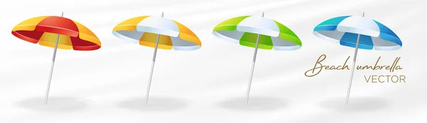 Plaj şemsiyeleri mavi, sarı, yeşil, kırmızı, turuncu vektör