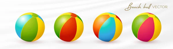 Plaj topları mavi, sarı, yeşil, kırmızı, turuncu vektör