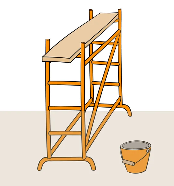 Yapı dış merdiven basamağı çizgi film vektörü