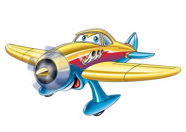 Eğlenceli uçak çizgi film maskotu karakteri