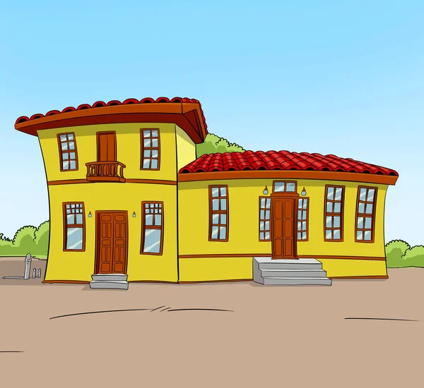 çizgi film sarı eski ev caddesi bulvarı ağacı