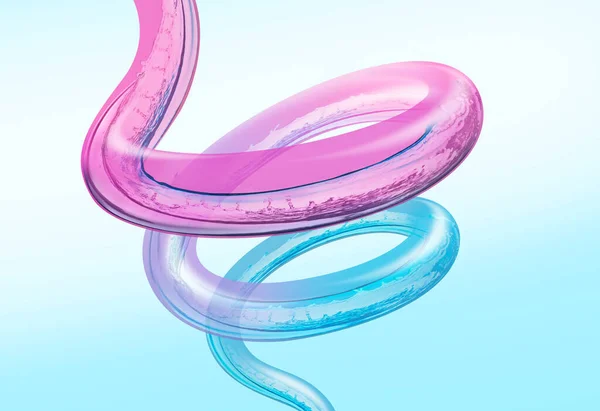 Su parkı borusu eğlenceli pembe mavi