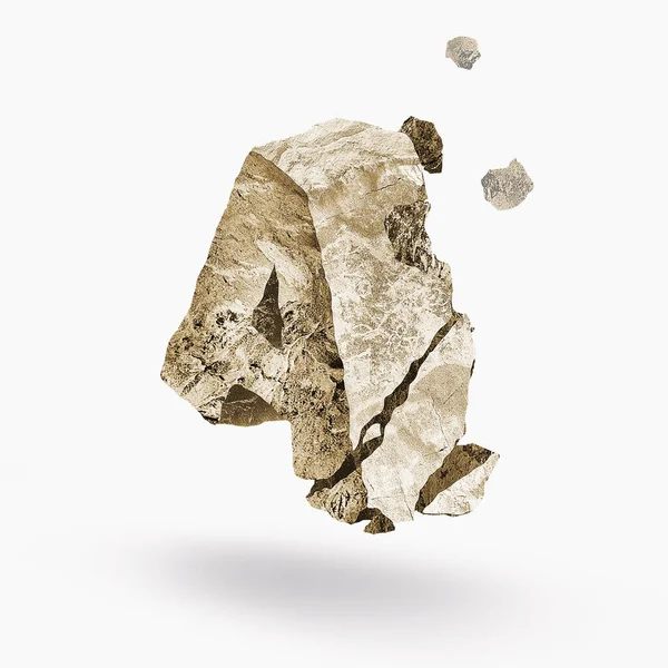 Taş bir harf 3 boyutlu kırık taş parçaları.