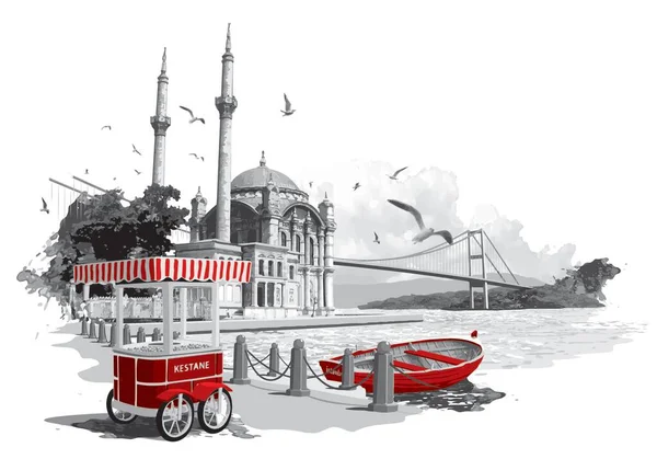 Ortakoy Bosphorus Bridge Tourism Travel Istanbul History Place Turkey — 스톡 사진