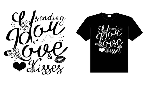 Kiss Typography Σχέδιο Πουκάμισο — Διανυσματικό Αρχείο