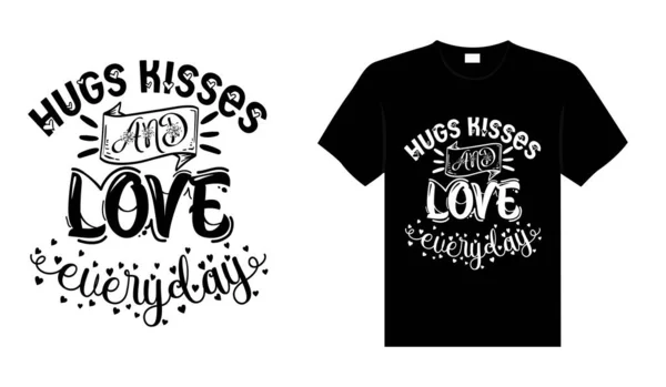 Kyss Typografi Skjorta Design — Stock vektor