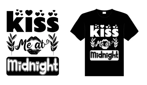 Kiss Typography Σχέδιο Πουκάμισο — Διανυσματικό Αρχείο