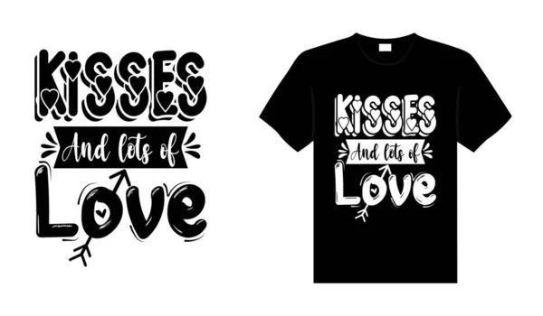 Kiss Typografie Shirt Design — Stockový vektor