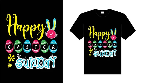Joyeux Pâques Dimanche Joyeux Pâques Typographie Lettrage Shirt Design — Image vectorielle